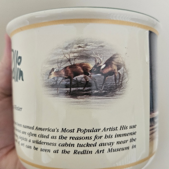 Terry Redlin Changing Seasons Winter Mug 2002 Redlin Wildlife Art like new - Picture 2 of 5